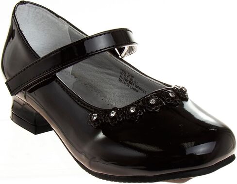 Josmo Girl's Dress Mary Jane Wedding Party Heels Ballerina Flower Shoes, Hook and Loop Buckle (Toddler in Saudi Arabia
