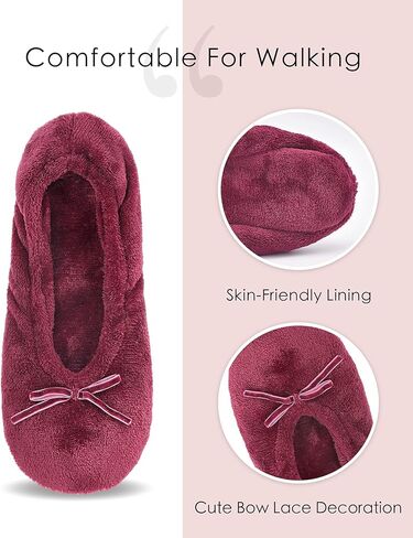 YINXIURD Women's Ballerina House Slippers, Anti-Skid Comfy Warm Ballet Style Slippers in Saudi Arabia