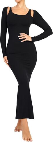 عاشق الجمال فستان طويل الأكمام للنساء قطع قبالة الكتف فستان ماكسي Bodycon المدمج في الصدرية فستان الزفاف الرسمي الضيوف in Kuwait