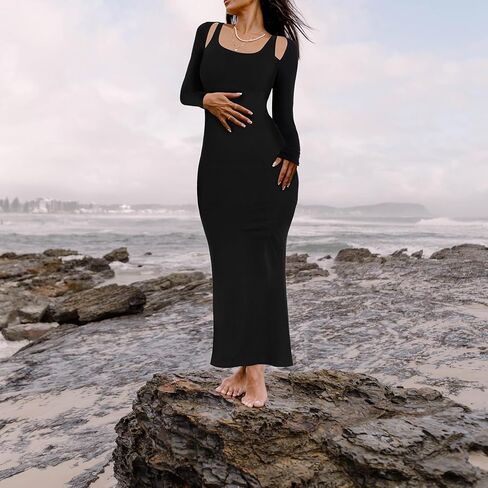عاشق الجمال فستان طويل الأكمام للنساء قطع قبالة الكتف فستان ماكسي Bodycon المدمج في الصدرية فستان الزفاف الرسمي الضيوف in Kuwait