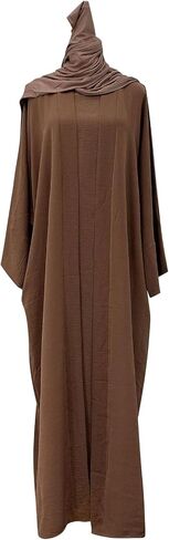 IBAKOM Abaya for Women 2PC Arabian Modest Open Abayas Muslim Dress with Hijab Islamic Arab Jilbab Turkish Prayer Clothes in Saudi Arabia