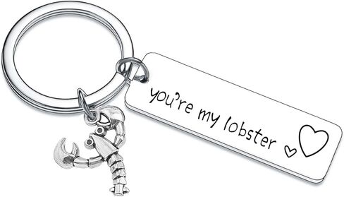 You're My Lobster Keychain Gift for Boyfriend Girlfriend Keyring Husband Gifts From Wife Anniversary Jewelry Valentines Day Gift For Couples, Silver, One size in Kuwait