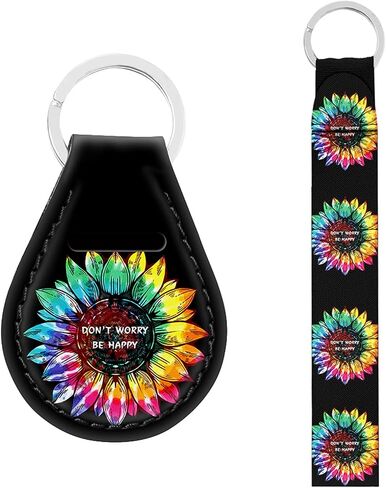 Car Keychain for Women Sunflower Love Letter Print Couple Keychain Set,Chapstick Keyring Keychain ID Card Key Tag in Saudi Arabia