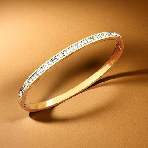 أساور Vessantara الذهبية للنساء، 2 حزمة من أساور الزركونيا المكعبة المطلية بالذهب أساور الصداقة للفتيات سوار حجر الراين الذهبي هدايا الأصدقاء للنساء in Kuwait