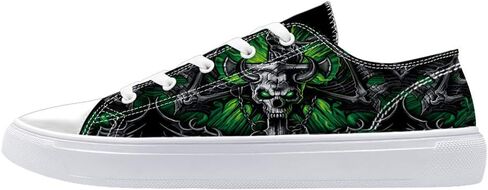 FIRST DANCE Unisex Skulls Print Canvas Shoes for Men Women Lace Up Fashion Sneakers Custom Shoes in Saudi Arabia