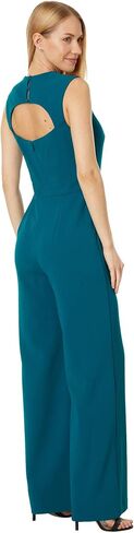 Vince Camuto Square Neck Open Back Jumpsuit in Stretch Crepe Peacock 12 in Saudi Arabia