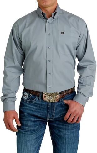 Cinch Men's Solid Grey Button Down Shirt Grey M in Saudi Arabia