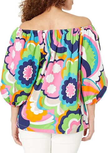 Trina Turk Women's Floral Print Puff Sleeve Top in Saudi Arabia