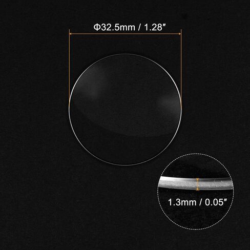 uxcell Watch Glass Sapphire Crystal Lens Single Dome Round 37mm Dia. 1.3mm Edge Thickness Replacement Parts, Clear in Saudi Arabia