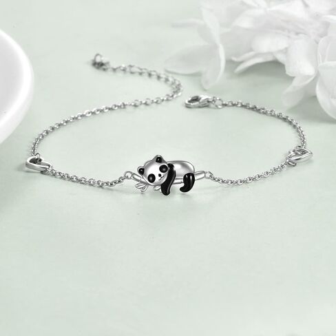 ONEFINITY Panda Necklace Bracelet Sterling Silver Panda Bamboo Jewelry Set for Women Girls Her in Saudi Arabia
