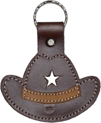 Hide & Drink, Leather Cowboy Hat Keychain / Key Ring / Texas / Wild West / Ranch, Handmade :: Bourbon Brown in Saudi Arabia