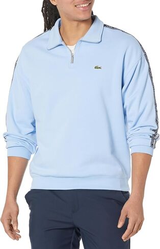 سويت شيرت رجالي بشريط جرافيك وسحاب ربع من Lacoste in Saudi Arabia