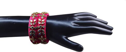 Silk Thread Bangles Pink Must Have Beautiful Kundan Bangles Set for Women in Saudi Arabia