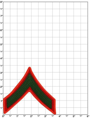 Marine Corps USMC Chevron Green Embroidered on red PFC Private 1st Class Male in Saudi Arabia