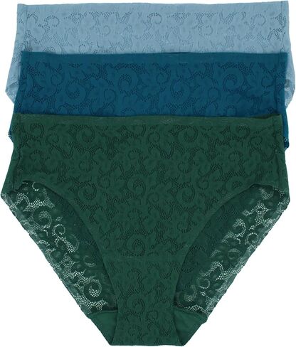 TC Women’s 3-Pack Lace Hi-Cut Brief Panties with Stay-Put Edge | No Show, No Ride Up | Everyday Confidence and Comfort | Medium in Saudi Arabia