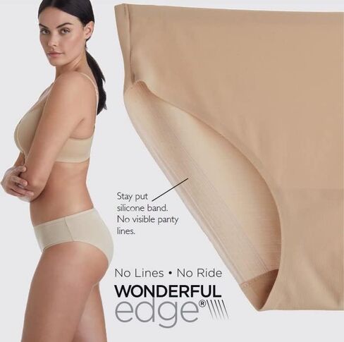 TC Women’s 3-Pack Lace Hi-Cut Brief Panties with Stay-Put Edge | No Show, No Ride Up | Everyday Confidence and Comfort | Medium in Saudi Arabia