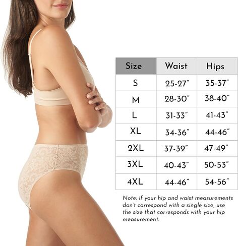 TC Women’s 3-Pack Lace Hi-Cut Brief Panties with Stay-Put Edge | No Show, No Ride Up | Everyday Confidence and Comfort | Medium in Saudi Arabia
