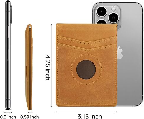 Slim Wallet for Men,Crazy Horse Leather Money Clip Mens Wallet,RFID Blocking Front Pocket Bifold Wallet, Minimalist Credit Card Holder with Gift Box in Saudi Arabia