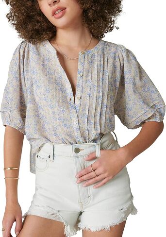 Lucky Brand Women's Pintuck Peasant Blouse in Saudi Arabia