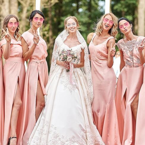 FRIUSATE 16 Pairs Heart Shaped Sunglasses Bachelorette Party Favors, Pink White Heart Sunglasses Frameless, Bachelorette Party Sunglasses for Women Bridal Bridesmaid in Kuwait