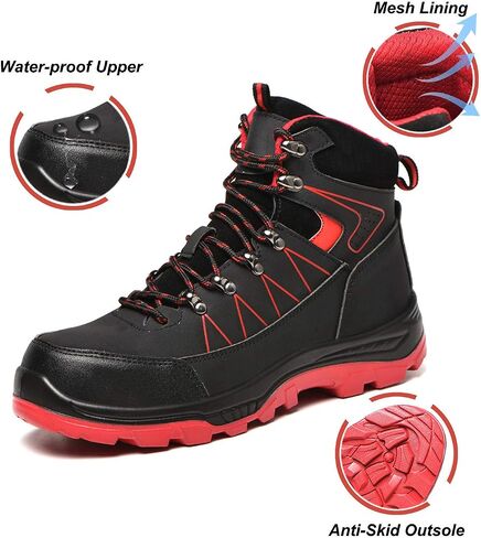 U-lite Steel Toe Safety Slip Resistant Puncture Proof Waterproof Work Shoes for Men Women Indestructible Breathable Lightweight Comfortable Men's Construction in Saudi Arabia