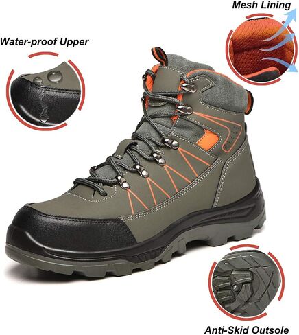 U-lite Steel Toe Safety Slip Resistant Puncture Proof Waterproof Work Shoes for Men Women Indestructible Breathable Lightweight Comfortable Men's Construction in Saudi Arabia