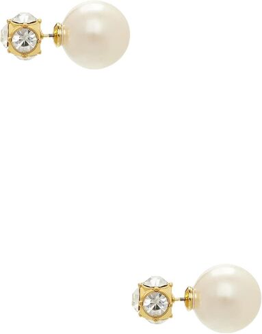 Kate Spade New York Women's Dainty Sparklers Double Pearl Reversible Earrings Cream/Jet in Saudi Arabia