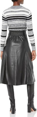 Shoshanna Women's Avril Leather Melange Knit Midi Dress in Saudi Arabia
