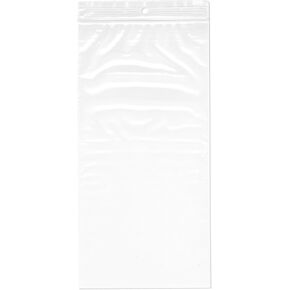 Plymor 5" x 10" (Pack of 100), 2 Mil with Hang-Hole Zipper Reclosable Plastic Bags