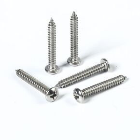 M4 x 16mm Wood Screws Round Button Phillips Head 304 Stainless Steel Self Tapping Screws 40pcs