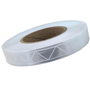 JINBING Glossy Reflective Strip Trim WarningTape PVC Backing Sew On for Safety Clothing Vest 1 inch x 27 Yard (Yellow)