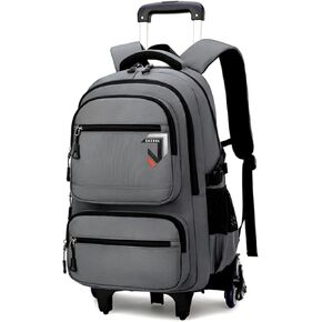 Boys Rolling Backpack, Kids Bookbag with Wheels,Kids Luggage on Wheels,Elementary School Black Trolley Back Pack