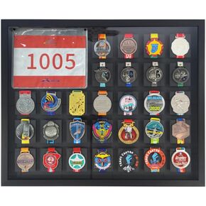 Marathon Medal Display Stand, 3D Medal Box Photo Frame Complete Medal and Race bib Frame kit, Running Marathon, Triathlon, Football Gymnastics, All Sports Medal Medal Medal Badge