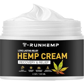 T-RUNHEMP|Hemp Cream - Muscles, Hemp Oil & Arnica Cream Joints, Back, Knees, Neck, Fingers, Elbows,High Strength,Natural Hemp Oil Extract Gel Rub with MSM - 4oz 120ml