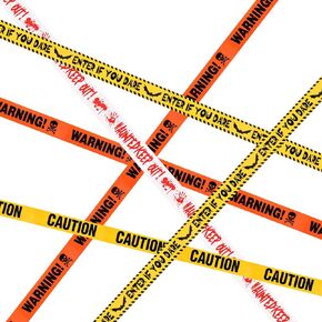 4pcs Halloween Fright Tape, 2.99 Inch x 120.08 Feet Zombie Caution Tape Halloween Warning Tape Scary Decor Tapes Halloween Caution Decorations Tape for Haunted Houses Halloween Party (Style 2)