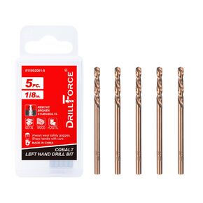 5PCS 3/16" M35 Cobalt Left Hand Drill Bits Set for Removing Broken Stubs, Bolts and Screws, Reverse Twist Drill Bits
