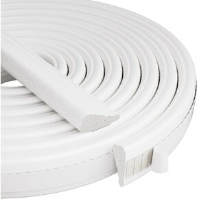 118" Wedge-Shape Foam Window Weather Stripping Door Seal Strip,Soundproofing Frame Insulation Tape for Exterior Front Door,Noise Cancelling Window Inserts,Door Gap Filler Light Blocker,White