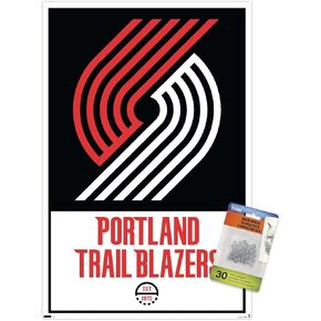 NBA Portland Trail Blazers - Logo 21 Wall Poster with Push Pins