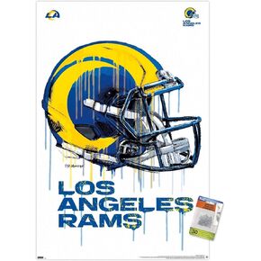 Trends International NFL Los Angeles Rams - Drip Helmet 20 Wall Poster, 22.37" x 34.00", Poster & Push Pin Bundle