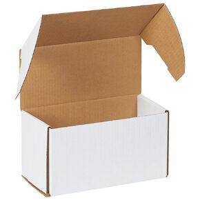 Boxes Fast BFMEZ1055 Outside Tuck Top Shipping Boxes, 10 5/16 x 5 x 5 9/16 Inches, Corrugated Cardboard Die-Cut Mailers, Medium White Mailing Boxes (Pack of 50)