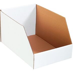 Ship Now Supply SNBINJ101810 Jumbo Open Top Bin Boxes, 10" Height x 18" Length x 10" Width, White (Pack of 25)