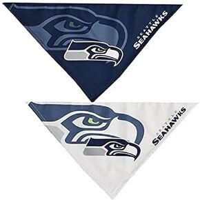 Littlearth Unisex-Adult NFL Seattle Seahawks Home and Away Pet Bandana Set, Team Color, Medium