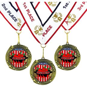 All Quality Chili Cook Off Swirling Stars Design Medal - 1st, 2nd, 3rd Place