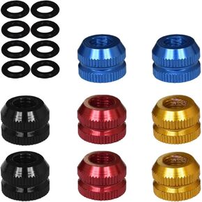 8 pcs 4 Color Bike Tire Presta Vacuum Nut Bicycle Inner Tube French w/O-Ring Sealed for Mountain Bikes Road Bikes