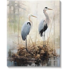 Stupell Industries Cranes in Pond Nature Canvas Wall Art by Ray Powers