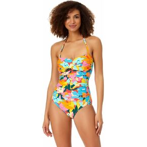 Anne Cole - Twist Front Shirred One Piece Swimsuit Multi / 6