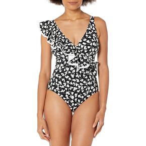 Profile by Gottex Women's Standard Summer Time V-Neck Surplice Ruffle One Piece