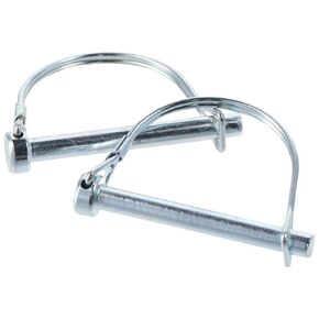 2Pcs D-Shaped Safety Coupler Pin, Carbon Steel Shaft Locking Pin, 8mm x 70mm Spring Buckle Pin, 5/16" x 2-3/4" Wire Lock Pin for Farm Trailers
