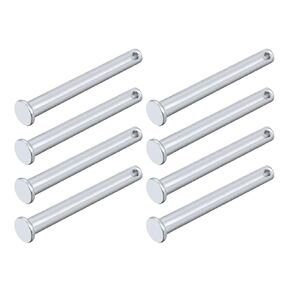 METALLIXITY Clevis Pins (8mmx80mm) 8Pcs, Single Hole Flat Head Carbon Steel Fastener Pin - for Metal Devices, Furniture Installation, Industrial, DIY