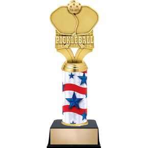 Crown Awards Pickleball Trophies - 11 Inch Customized Pickleball American Column Trophies Prime